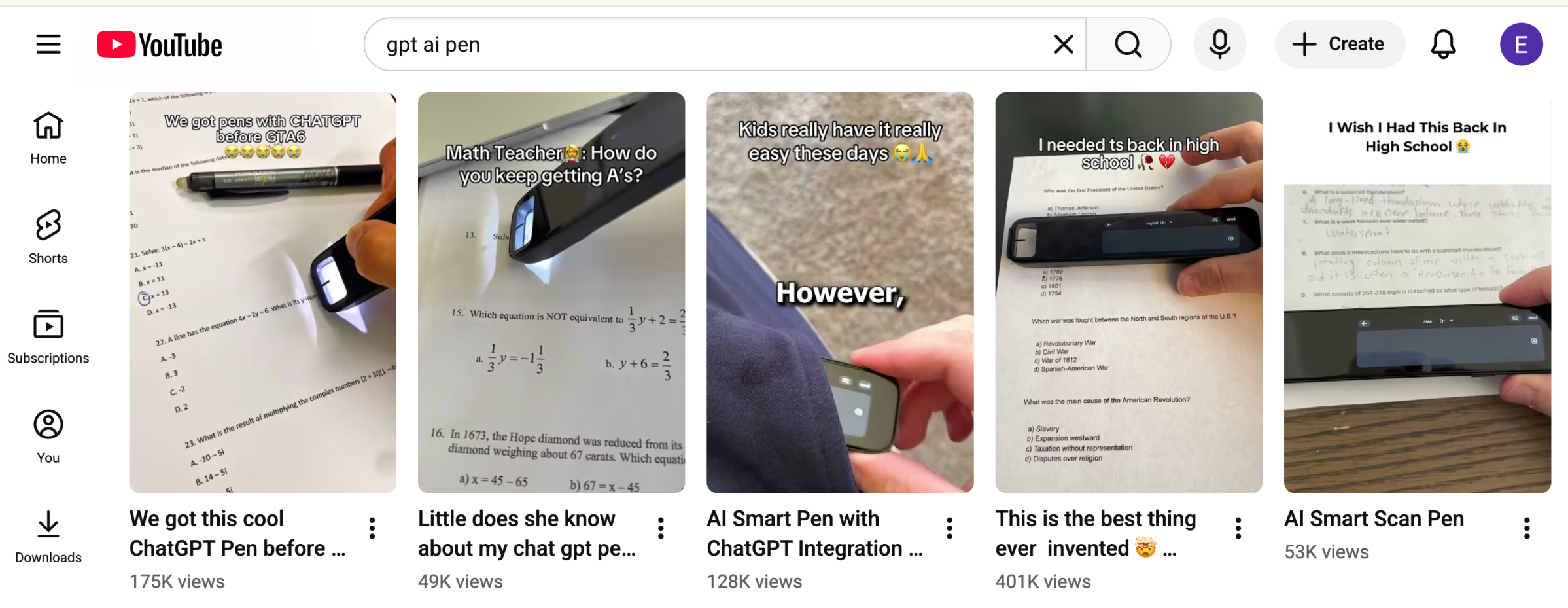 Stills of videos showing a pen-like gadget on paper tests.